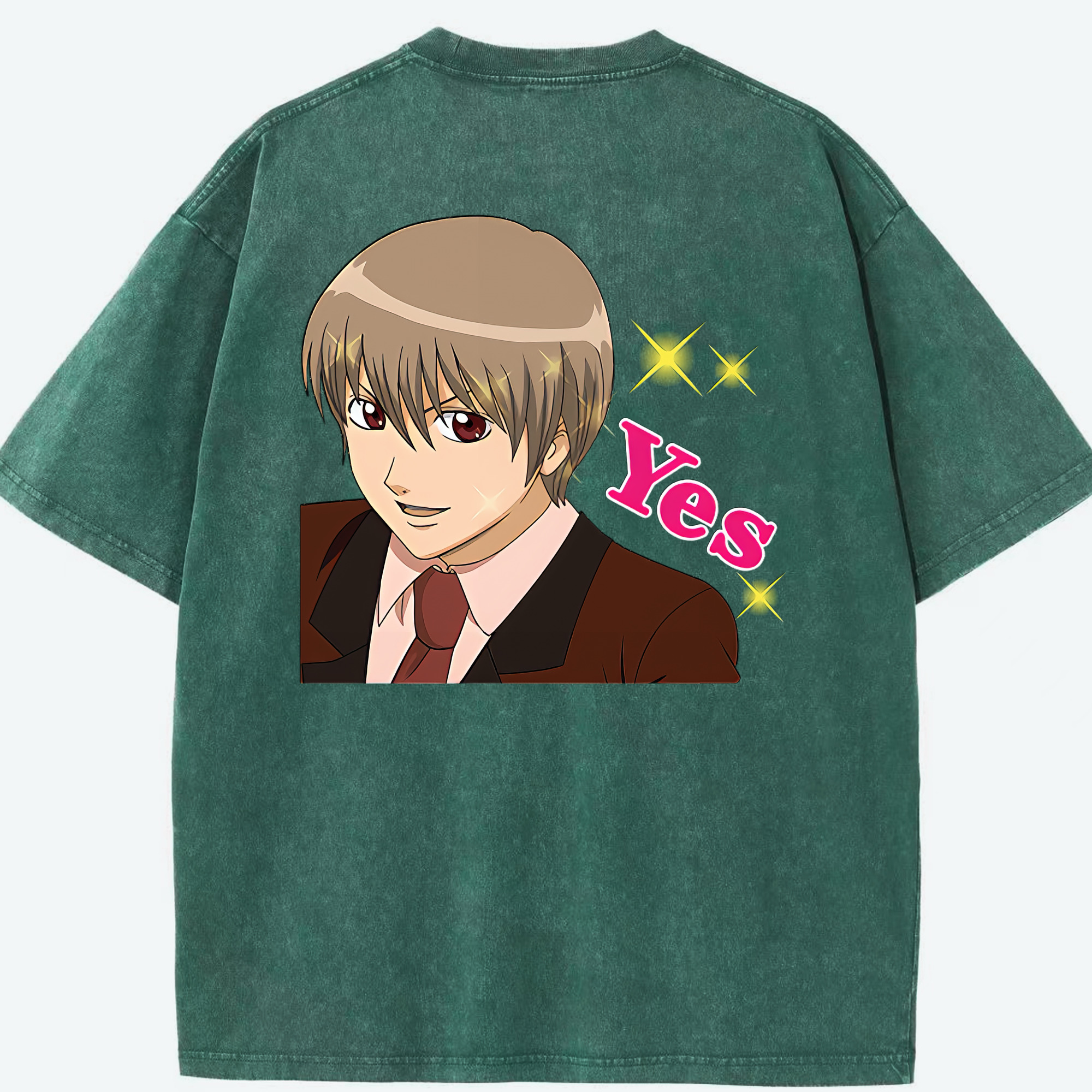 （画像用） ぎんたま 坂田銀時（さかたぎんとき） 神楽 志村新八（しむら しんぱち） GINTAMA Sakata Gintoki Kagura Shimura Shinpachi 綿100% ヴィンテージ風 半袖Tシャツ（背面プリント）